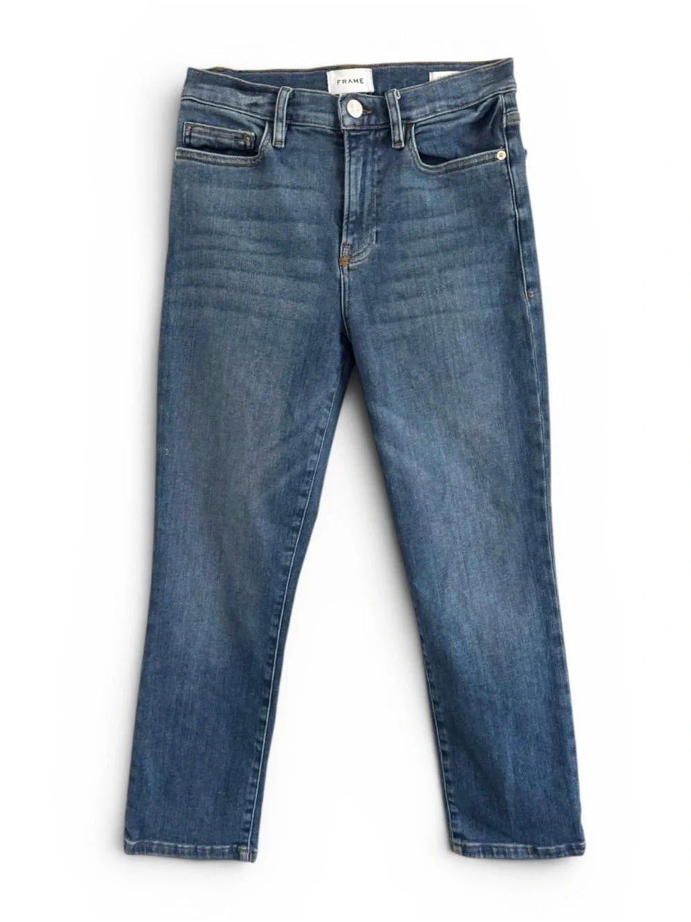 FRAME LE HIGH STRAIGHT BESTIA DESIGNER DENIM JEANS SZ 27 - Picture 7 of 8
